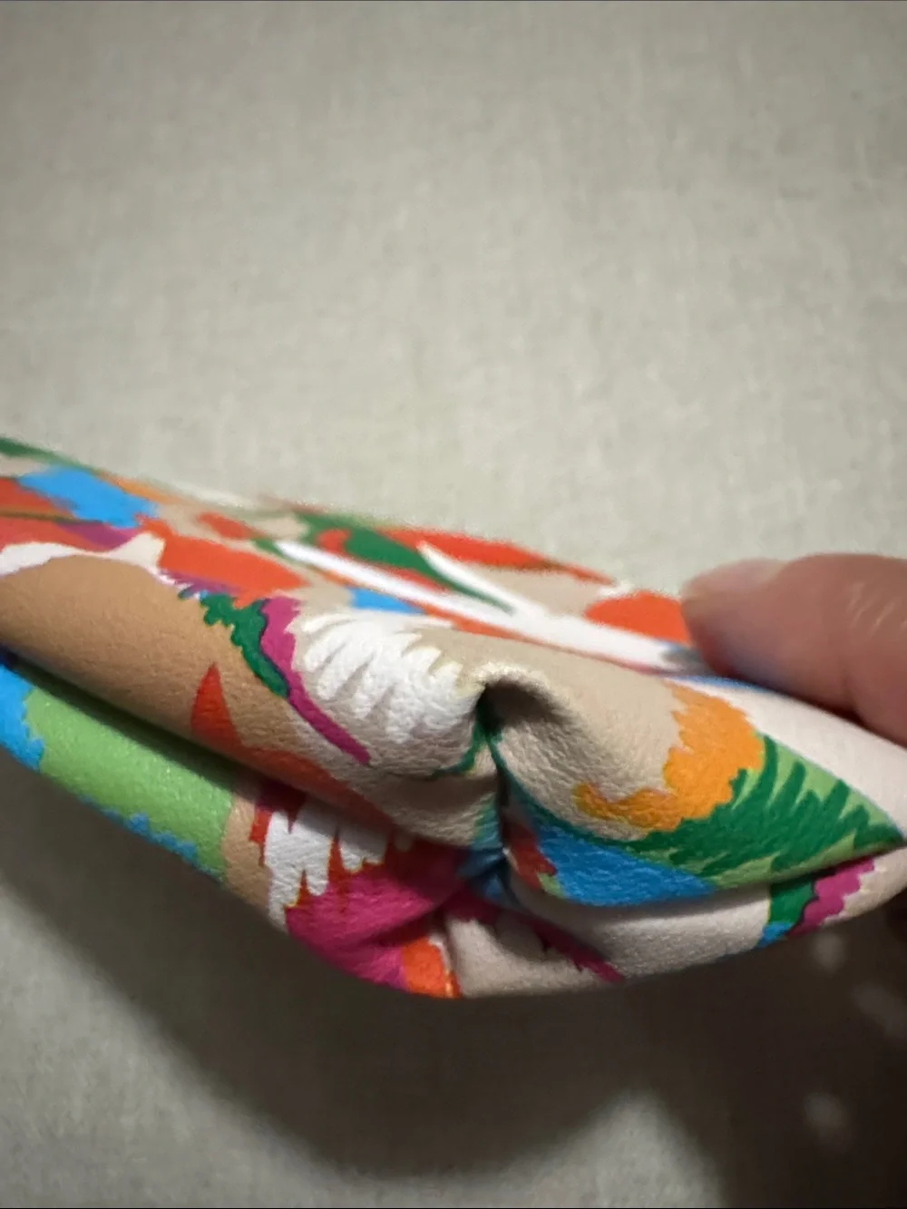 EUC Ipsy Makeup Bag/Pouch-ZipTop-Abstract Floral-Orange/Green/Pink